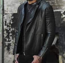 Handmade New Leather Genuine Black Oneck Fashion Strap Jacket Leather Jacket Style Jackets Men Fashion Leather Jacket Outfits