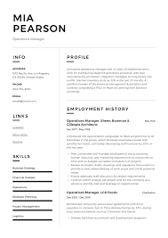 Operations Manager Resume Sample In 2020 Operations Management Manager Resume Management