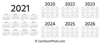 Simple to use 2025 calendar displaying months and dates in the year. Simple Horizontal Calendar For 2019 2020 2021 2022 2023 And 2024 Years Pocket Calendars Week Starts From Sunday Canstock
