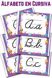 Ejercicios de lectoescritura para niños. Carteles De Letras En Cursiva