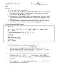 Chemistry final exam study guide answer key. General Chemistry Ii Exam Answer Key Chem 1160 Docsity