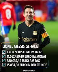Maybe you would like to learn more about one of these? Sportschau On Twitter Kein Schlechter Stundenlohn Laut Der Zeitung El Mundo Soll Messi Von 2017 Bis 2021 Genau 555 237 617 Euro Verdienen Wir Haben Das Mal Runtergerechnet Messi Sportschau Https T Co 2lwvz05rrj