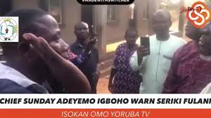 Jul 01, 2021 · the residence of yoruba rights activist, sunday adeyemo, better known as sunday igboho, in the soka area of ibadan, oyo state, has been attacked, his spokesman, olayomi koiki, has said. Wow Sunday Igboho C0nfr0nts Fulani Herdsme N In Oyo State Youtube