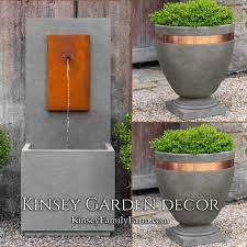 Kinsey garden decor — royal blue ceramic indoor outdoor planters. Kinsey Garden Decor Mc1 Outdoor Free Standing Floor Water Fountain Urn Planters Set Contemporary Back Decorative Water Fountain Urn Planters Outdoor Flooring