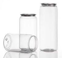 Wholesale Transparent 330ml 500ml Plastic Juice Cans Pet Plastic Can With  Aluminum Lid