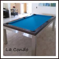 Boyntonbilliards Pooltables Condo Stainless Snooker Table Pooltables Designergamerooms Modern Pool Modern Pool Table Pool Furniture Pool Table Dining Table
