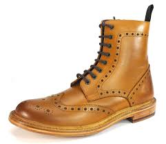 London Brogues Brunswick Hi Welted Leather Sole Inside Zip