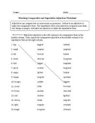 Adjectives Worksheets Comparativos En Ingles Adverbios En Ingles Ejercicios De Ingles