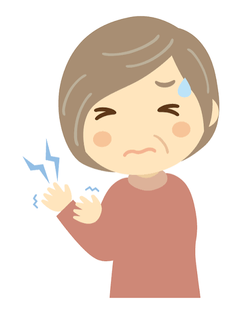 手の痛み／更年期障害／年配女性のイラスト | 無料のフリー素材 イラストエイト