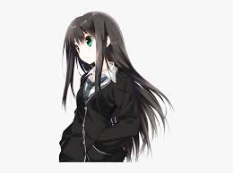 Pretty girl with green eyes hugging gift box and looking up. Anime Girl With Brown Hair And Green Eyes Clipart Images Black Anime Girl Png Transparent Png Kindpng
