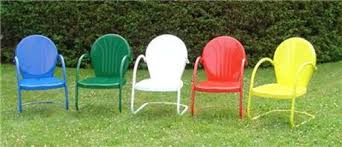 Vintage Metal Chairs That Had A Little Bounce To Them Metal Lawn Chairs Retro Patio Furniture Metal Outdoor Chairs