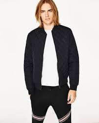 Quilted Bomber Jacket Bombers Man Zara Indonesia Bomber Kurtka