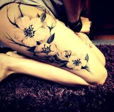 Tattoo Idea To Add To My Forearm Black And White Flower Tattoo Girl Thigh Tattoos White Flower Tattoos Flower Thigh Tattoos