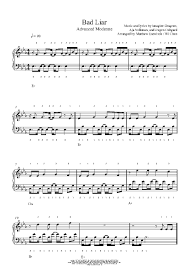 Bad Liar By Imagine Dragons Piano Sheet Music Advanced Level