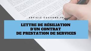 Lettre de résiliation d'un contrat de télésurveillance. Lettre De Resiliation D Un Contrat De Prestation De Services Modele