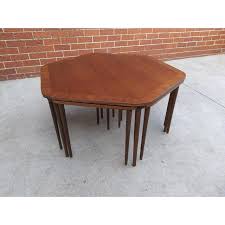 Modern coffee tables with round glass tops and. Rare Mid Century Modern Hexagon Coffee Table Nesting Stacking Tables Chairish