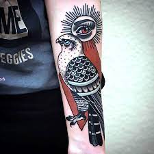 Old School Hawk On Forearm Tattoo Idea Hawk Tattoo Tattoo Designs Men Half Sleeve Tattoo