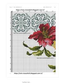 Antique Needlework Modellerinden Lilyum Deseninin Semasinin Yenilenmesi Ve Seccade Yada Runner Olarak Islenmeye Ve Kulla Kanavice Kanavice Tasarimlari Seccade