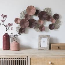 Wanddeko Aus Metall Rosa Bronzefarben Und Violett 71x47 Maisons Du Monde Wanddeko Metall Wanddeko Wanddekoration