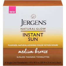 Jergens Natural Glow Instant Sun Towelette Medium Bronze 6ct Target