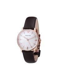 Armani watches ar5920 white and rose gold women's chronograph watch. Emporio Armani Classic Rose Gold Leather Ladies Watch Ar1601