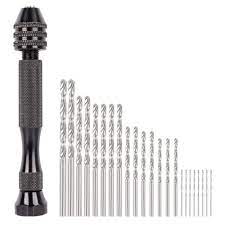 26Pcs Hand Drill Bits Set Pin Vise Woodworking Hand Mini Drill for Model  Resin Jewelry