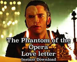 The Phantom of the Opera Love Letter, Erik Love Letter, Gerard Butler,  Gothic, Romantic, Comfort Character, Character Letter, Halloween