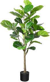 Amazon Com Fopamtri Artificial Fiddle Leaf Fig Tree 4 3 Feet Feaux Ficus Lyrata Plant With 44 Leaves Faux Plant For Indoor Outdoor Fake Plants In Pot For Home Office Perfect Housewarming Gift