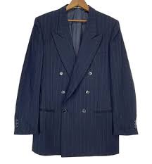 Mens Black Stripes Uomo E Manuel Ungaro Suit 40L wool blazer jacket