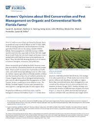 If they're smart enough to open a door, they're smart enough to know when to move on. Pdf Farmers Opinions About Bird Conservation And Pest Management On Organic And Conventional North Florida Farms1