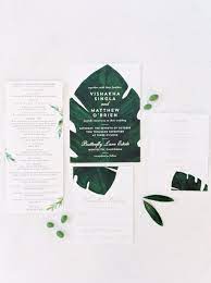 A Romantic Wedding At Butterfly Lane Estate Feathered Arrow Event Planning Tropical Wedding Invitations Wedding Cards Wedding Invitations Leaves
