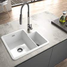 Rak ceramics gourmet sink 6 inset/undermount 1.0 bowl white ceramic kitchen sink. Noyeks Undermount Sinks Valet 1 3 Bowl Undermount Ceramic Sink