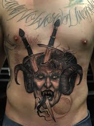 Traditional and watercolor tattoo done by artist spencer reisbeck at certified customs tattoo shop in denver, co. Demon By Ryan Murray Black Veil Studio In Salem Ma Tattoos