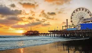 Twilight And Reflections At Santa Monica Pier California By Elaine Plesser California Travel Road Trips Santa Monica Pier Santa Monica