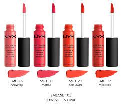 Nyx soft matte lip cream. 1 Nyx Soft Matte Lip Cream Lipstick Set Full Size Smlcset03 Orange Pink Ebay
