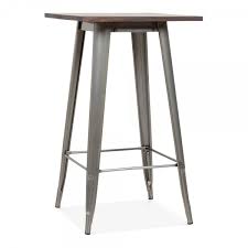 A popular choice for any event or exhibition. Tolix Style Metal Bar Table With Wood Top Gunmetal 102cm Cult Uk