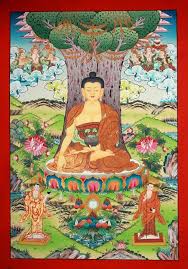 Bhumisparsha Buddha Amidst Himalayan Verdure Thangka Thangka Painting Buddhism Art