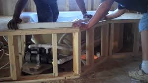 A replacement tub of the same size can be installed right over the existing supports. Bathtub Installation Splashbaths Com Youtube