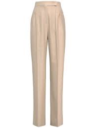 Discover the new s max mara collection. Max Mara High Waist Camel Silk Wide Leg Pants Beige Luisaviaroma
