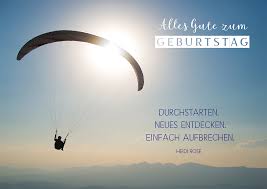 Herzlich willkommen in einer neuen, interessanten welt! Postkarte Geburtstag Fallschirmspringer 10 St Adressfeld Wunsch Aufbruch