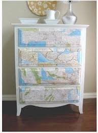 Mobilya Uzerine Dekupaj Harita Uygulamasi Kendin Yap Ev Kendin Yap Mobilya Mobilya Fikirleri