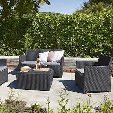 From the traditional heritage lutyens bench to the clean, minimalist lines of the life outdoor living fabri corner set constructed from aluminium. Mia Plastic 4 Seater Coffee Set Diy At B Q
