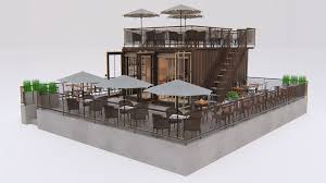 Container Restaurant 3d Cgtrader Container Restaurant Coffee Shop Design Container Coffee Shop