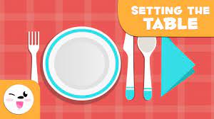 Place the fork on the napkin. Learning How To Set The Table Vocabulary For Kids Youtube