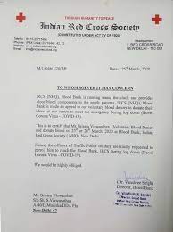 Sample Letter To Be Issued To Individual Voluntary Donor | Indian Red Cross  Society