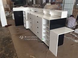 Custom Mobile Cell Phone Shop Reception Desk Cashier For Retail Shop Store Display Design Manu Shop Counter Design Corner Reception Desk Shop Reception Desk