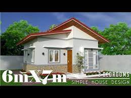 6mx7m 42sq M Simple Small House Design With 2 Bedrooms Youtube Simple House Design Simple House Small House Design Philippines