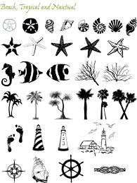 Beach Theme Black And White Beach Clipart Graphic Themes Beach And Nautical Textstyle Designs Beach Tattoo Shell Tattoos Foot Tattoos