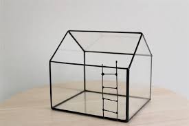 Geometric Glass Terrarium Glass House Terrarium For Succulents Glass Terrarium Modern Planter For Glass Terrarium Glass Decor Glass House