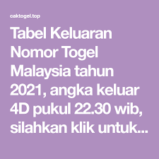 Tabel Keluaran Nomor Togel Malaysia Tahun 2021 Angka Keluar 4d Pukul 22 30 Wib Silahkan Klik Untuk Hasil Data Malaysia Lengkap